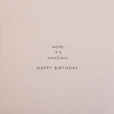 Hallmark geometric foiled birthday greeting card with 3D tag design, featuring modern geometric patterns and shiny foil accents.