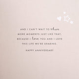 Hallmark wedding anniversary greeting card with intricate laser-cut design and heartfelt message for husbands.