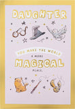 Hallmark Harry Potter Magical Daughter birthday greeting card with wizarding design and Harry Potter logo on front.