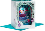 Hallmark Disney Little Mermaid canoe design musical and light greeting card featuring underwater scene and mermaid illustration.