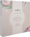 Hallmark 'Just to Say' greeting cards multi-pack of 20 with 4 colorful geode designs, perfect for special messages and occasions.