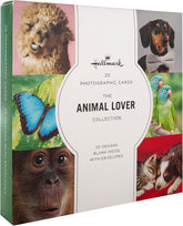 Hallmark photographic animal designs blank greeting cards multipack of 20 featuring various animal images on white card stock.