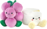 Hallmark Better Together grapes and cheese plush soft toy set, featuring colorful grape bunch and cheese wedge designs.