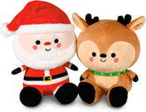 Hallmark Better Together Santa and Reindeer plush soft toys set, Christmas gift for best friends, teddy bear duo.