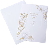 Hallmark sympathy greeting card featuring a contemporary floral design with soft pastel colors and elegant artwork.