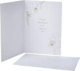 Hallmark sympathy greeting card with contemporary floral design, featuring soft pastel flowers and elegant messaging.