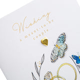 Hallmark wedding card featuring a traditional gold rings design for couples, ideal for celebrating marriage.