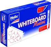 Set of four Helix whiteboard marker pens with bullet tips in assorted colors, ideal for writing and drawing on whiteboards.