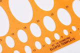 Helix Metric Ellipse Template from Helix maths set, showing a clear plastic ellipse template with measurement markings.