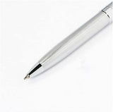 Helix Oxford Premium stainless steel ballpoint pen with blue ink, showcasing a sleek and polished design for professional stationery use.