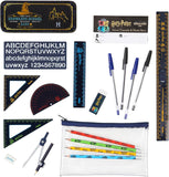 Helix Harry Potter stationery set with themed notebooks, pens, and accessories arranged on a table.