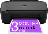 HP Deskjet 2910 all-in-one printer showing front view with paper tray and control panel, compact design for home office use.