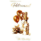 ICG retirement card with "Congratulations on Your Retirement" message and bubbly image for celebrating retirement milestones