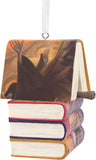 Harry Potter Stacked Books with Wand Christmas Ornament – Magical Festive Decoration