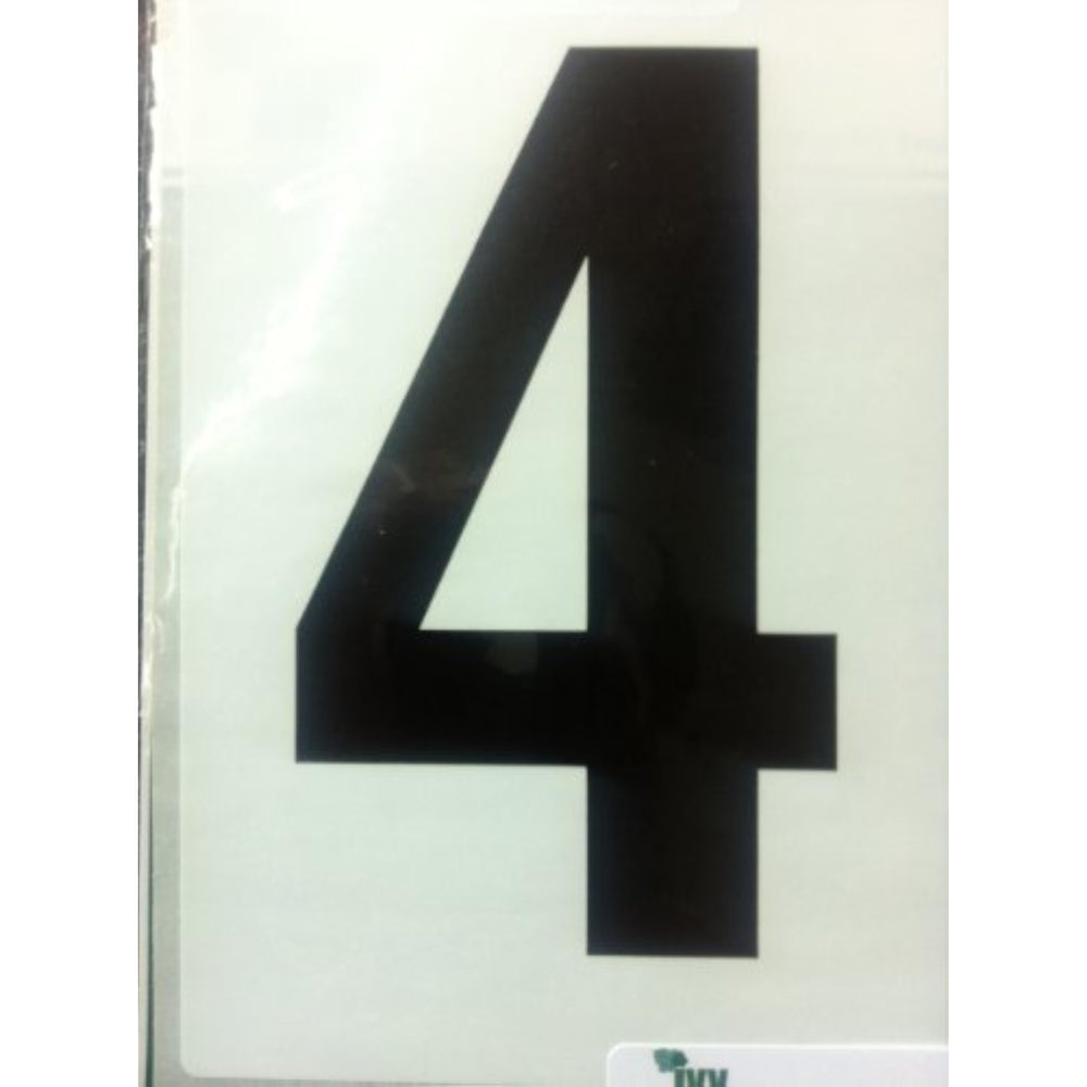 Ivy Stationery waterproof adhesive sticker with number 4 for wheelie bins, featuring bold black text on a durable surface.