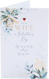 UK Greetings Valentine's Day Card For Wife - Beautiful Leaves Design