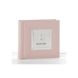 Joe Davies My First Year pink baby photo album with decorative cover and pages for storing baby photos and memories