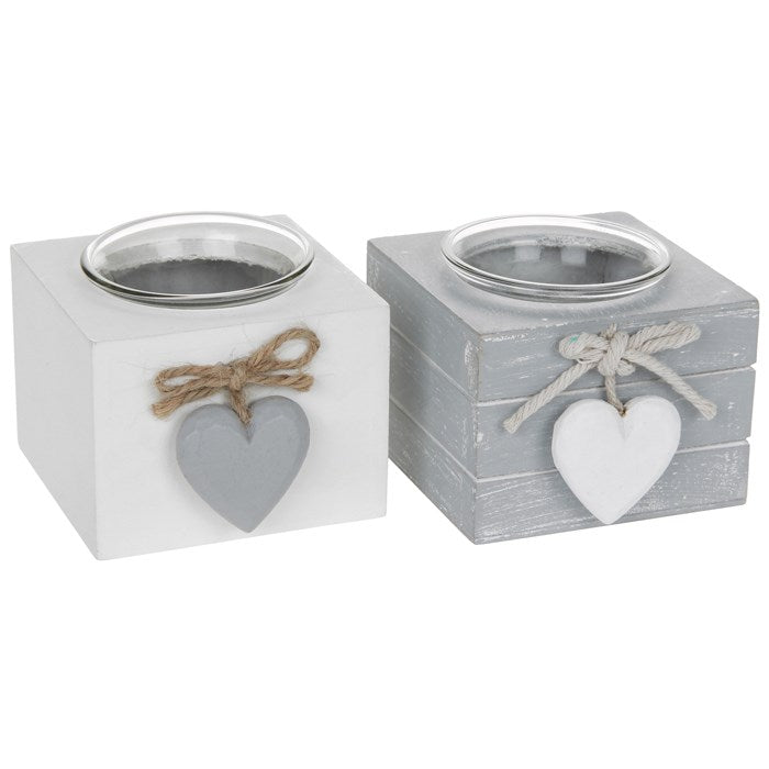 Joe Davies Provence single tealight holder with grey and white ceramic finish, ideal for home decor and ambient lighting.