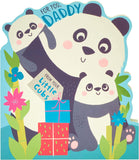 UK Greetings Panda Father's Day Card featuring a cute panda design for dad, perfect for kids to send heartfelt messages.