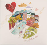 UK Greetings Valentine's Day Card For Wife - Cute Couple Scene Design