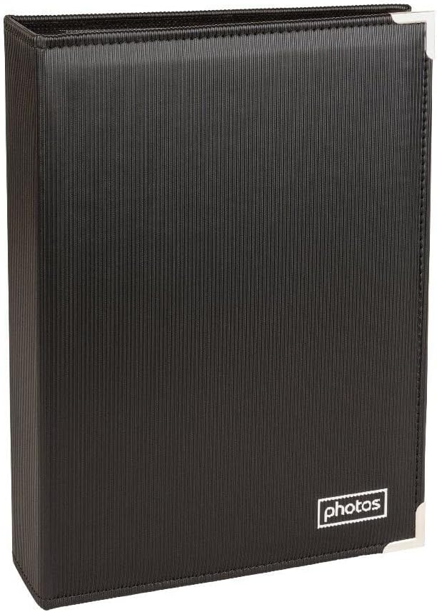 Kenro black slip-in photo album with protective sleeves, ideal for organizing and displaying photographs in a sleek, professional style.