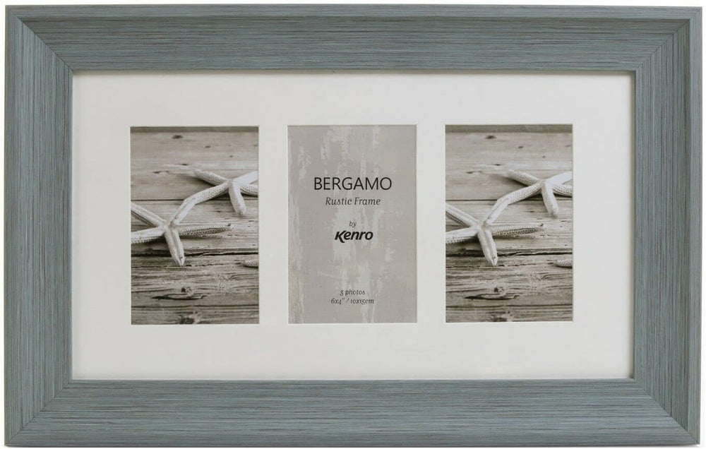 Kenro Bergamo Rustic Series grey photo frame with a textured, rustic design suitable for displaying photographs or artwork.