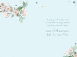 Kingfisher Mum 80 greeting card featuring colorful floral design, perfect for celebrating mothers with cheerful artwork.