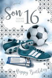 Kingfisher Son 16 greeting card with colorful design, perfect for celebrating special occasions with a heartfelt message.