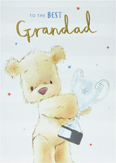 Teddy & Trophy Father's Day Card For Grandad