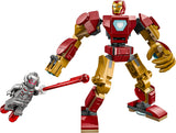 LEGO Marvel Iron Man Mech vs. Ultron building toy set featuring Iron Man mech and Ultron figure for creative play.