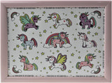 Unicorn laptray from Lesser & Pavey The Leonardo Collection with Little Stars design, featuring a colorful unicorn illustration.