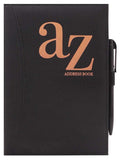 A5 Black PU A-Z Address Book 2 24 CARTON 1 with Pen