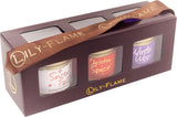 Lily-Flame Christmas Mini Trio Gift Set featuring festive home fragrances in small decorative tins