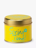 Lily-Flame Spring Time scented candle in a metal tin with floral design, perfect for adding a fresh, springtime aroma.