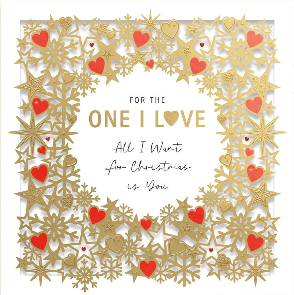 One I Love All I Want Is You 3D Cut Out Luxury Christmas Card – Xmas Greeting Cards