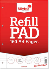 A4 Refill Pad - Ruled feint and margin, 160 pages of 75gsm paper.