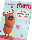 UK Greetings Mother's Day card featuring a pop-up design with a lovely message for moms, decorated with colorful floral details.