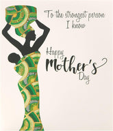 Kindred Mother's Day Card With Envelope - Afro Touch Design, From The Studio, White & Green, 159x184mm
