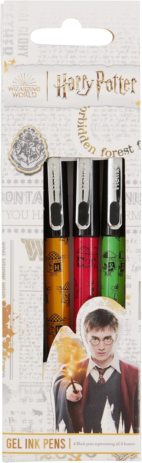 Set of four Maped Helix Harry Potter black ink pens, featuring Harry Potter themed stationery with black ink for writing.