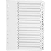 VW A4 Multi-punched 1-20 White Polypropylene Index – Bulk Wholesale UK