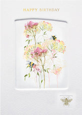 Flower embossed birthday card by NQ with a delicate floral design and elegant embossed details for celebrating birthdays.