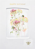 Flower embossed birthday card by NQ featuring elegant floral design and textured details, perfect for celebrating special occasions.