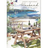 NQ husband birthday greeting card featuring heartfelt message and decorative design for special celebration.