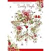 Nigel Quiney for Two Lovely People Christmas card featuring robins and star wreath with foil finish, eco-friendly and recycled materials