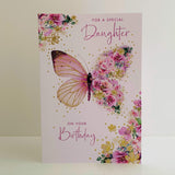 NQ special daughter birthday greeting card with colorful floral design and heartfelt message for her special day