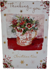 Thinking of You at Christmas greeting card by NQ featuring a festive Christmas Anemones design with holiday-themed floral artwork.