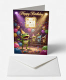 Scanimate | Birthday Card | Festive Frog Chorus Design | Interactive QR Song | With Envelope | Happy Birthday Greeting Card | Her/Him