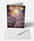 Scanimate | Birthday Card | Retro Robot Chorus Design | Interactive QR Song | With Envelope | Happy Birthday Greeting Card | Kids/Her/Him