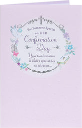 Baby Pink Design Confirmation Card For Girl