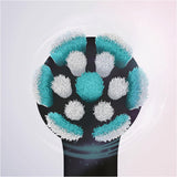 Six Oral-B iO Gentle Care replacement toothbrush heads in black for compatible electric toothbrushes.